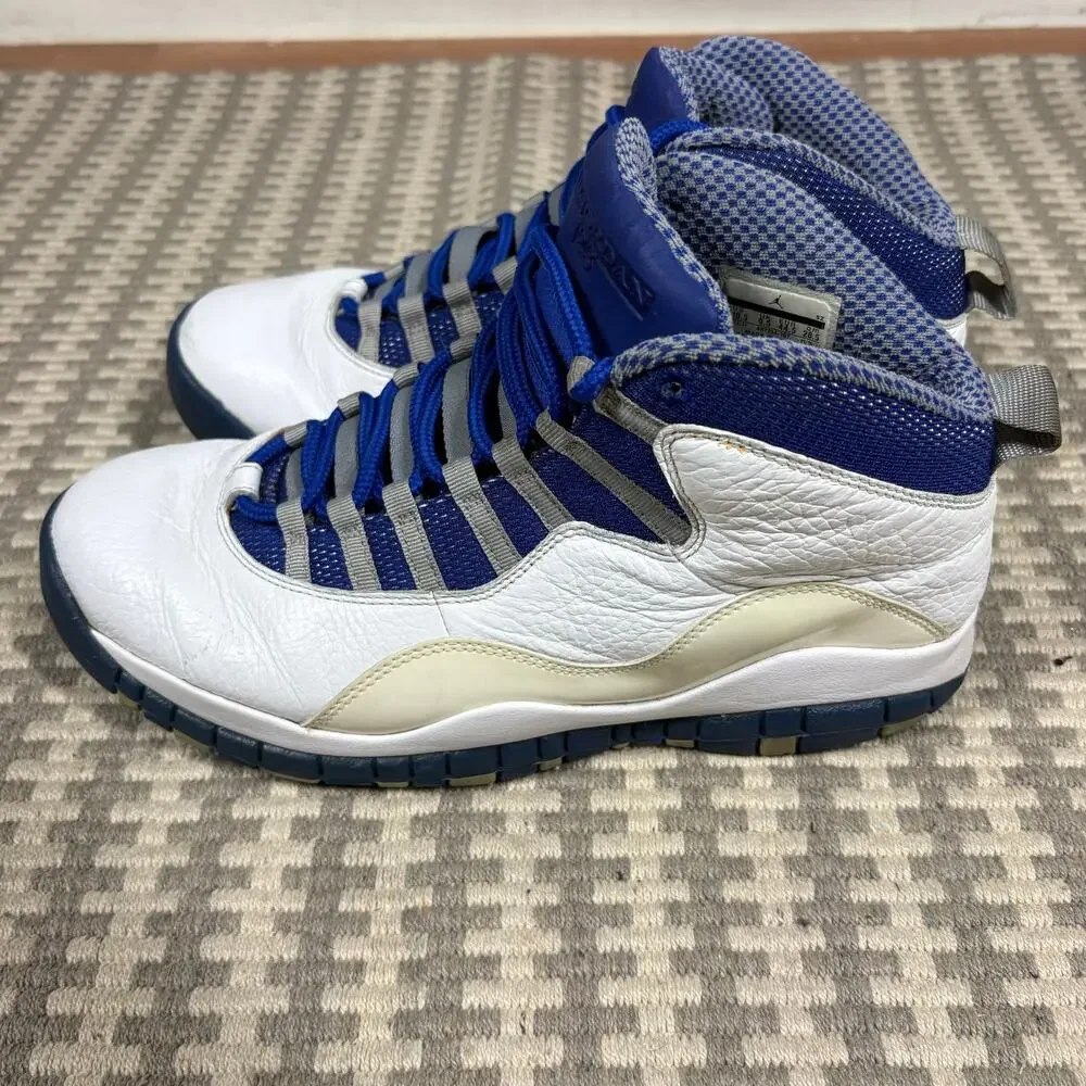Nike Air Jordan 10 Retro Royal Blue White Grey Mens Size 10.5 487214-107